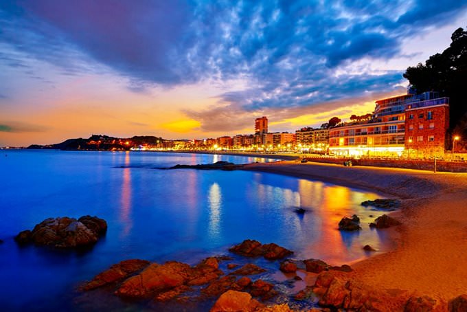 llore de mar de nuit vue plage